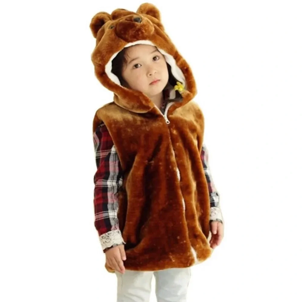 Kids Animal Vest Sleeveless Winter Hooded Girls | 8-12Y - Picture 12 of 12